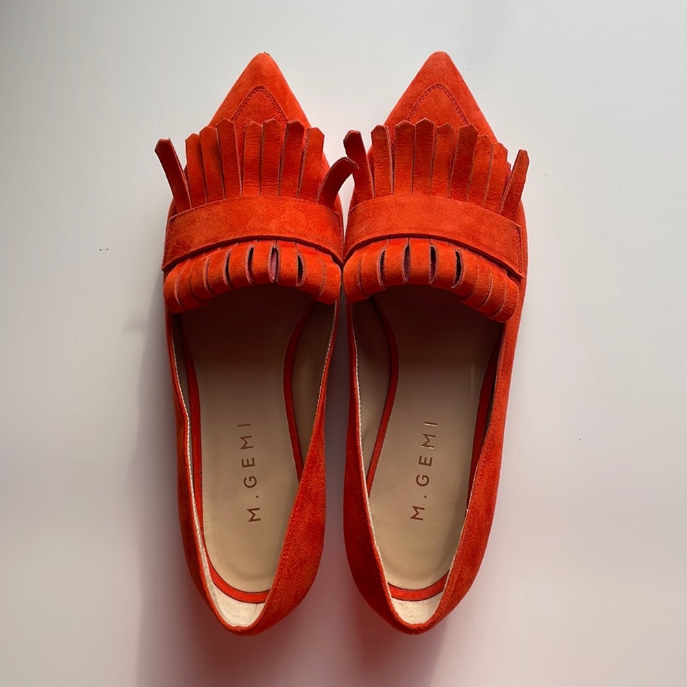 Fringe suede flats